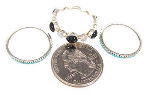 Southwest Multicolor Silver Stackable Ring Set Size 7-3/4 BW64068